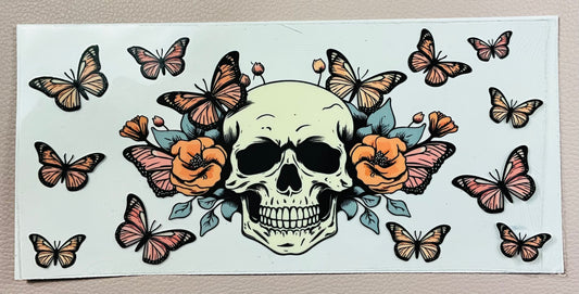 Butterflies and skull