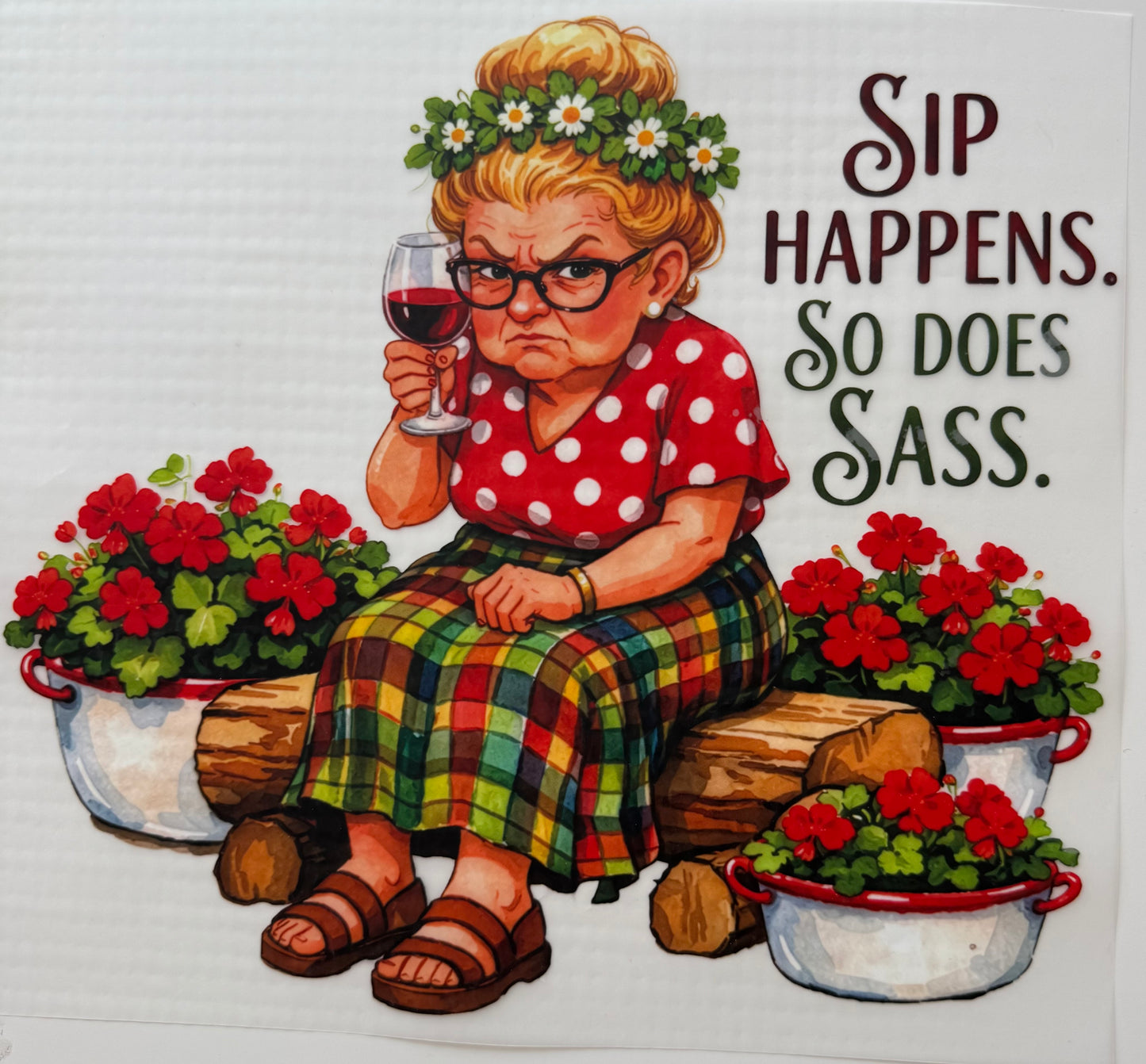 Textil-Sticker SIP Happens So does Sass