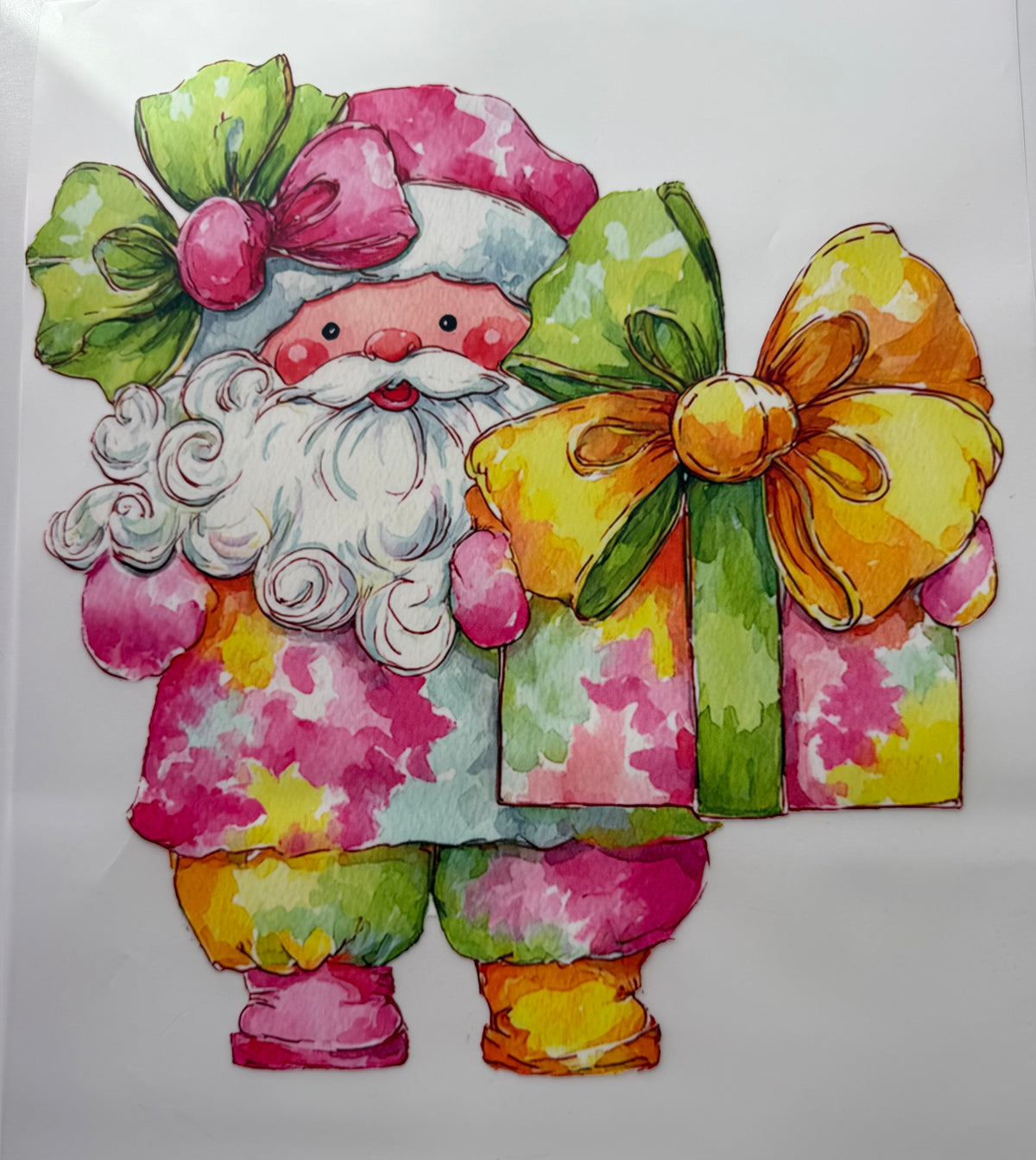Textil-Sticker Christmas Santa pink