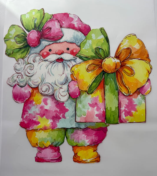 Textil-Sticker Christmas Santa pink