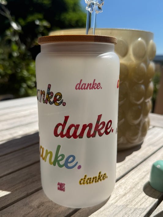 🥰 Design-Trinkglas „danke.“ – von Art by Nic