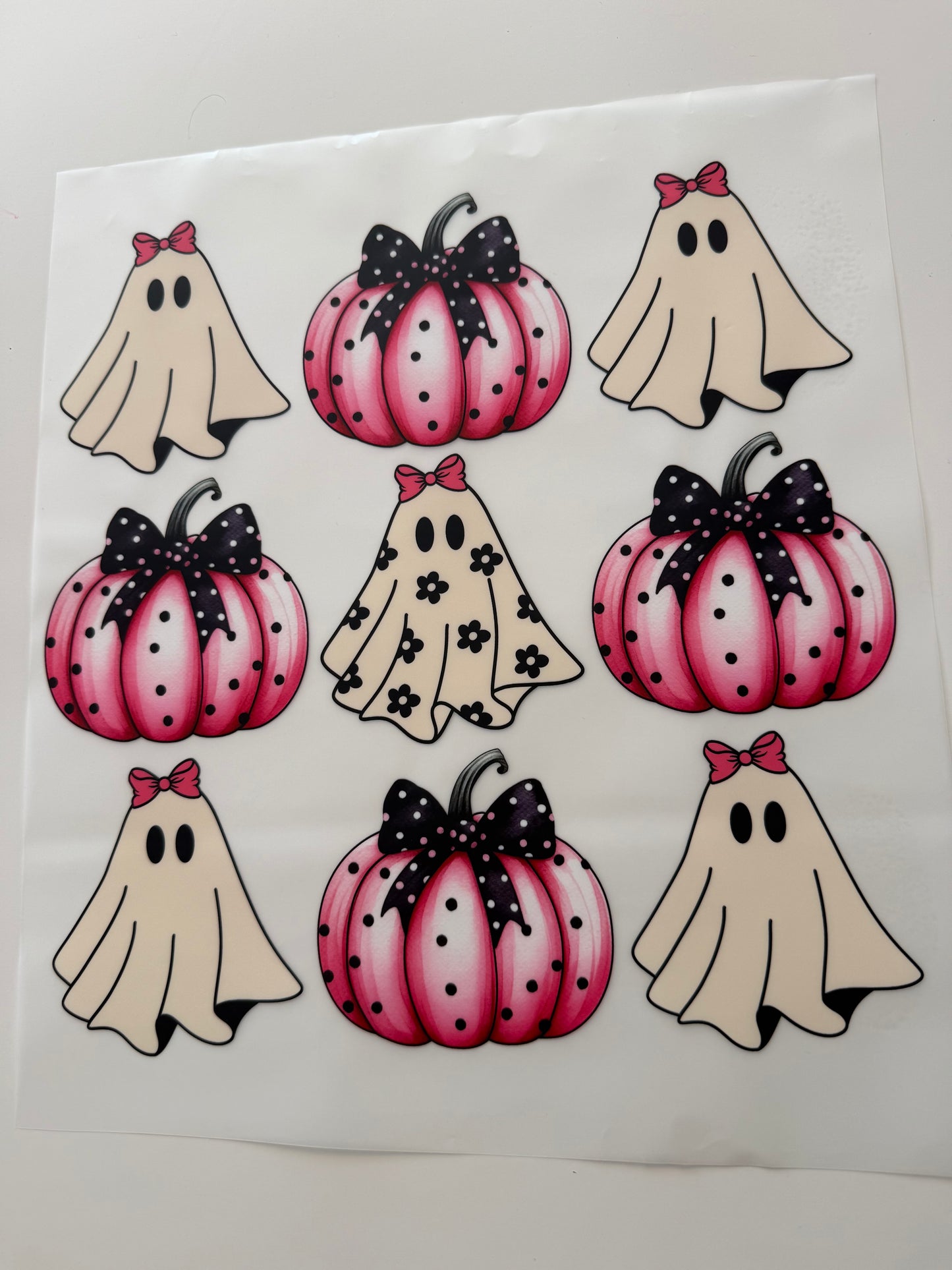 Textil-Sticker Kürbis und Schleifen und Geister