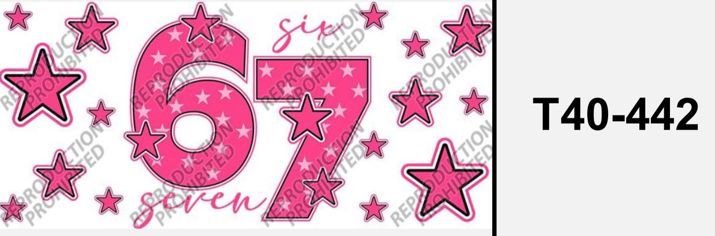 67 pink with stars T40-442