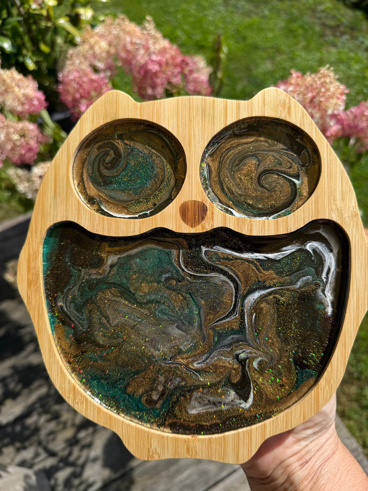 Herbstzauber in Eulenform – Handgegossenes Resin-Kunstwerk 🍂✨🦉