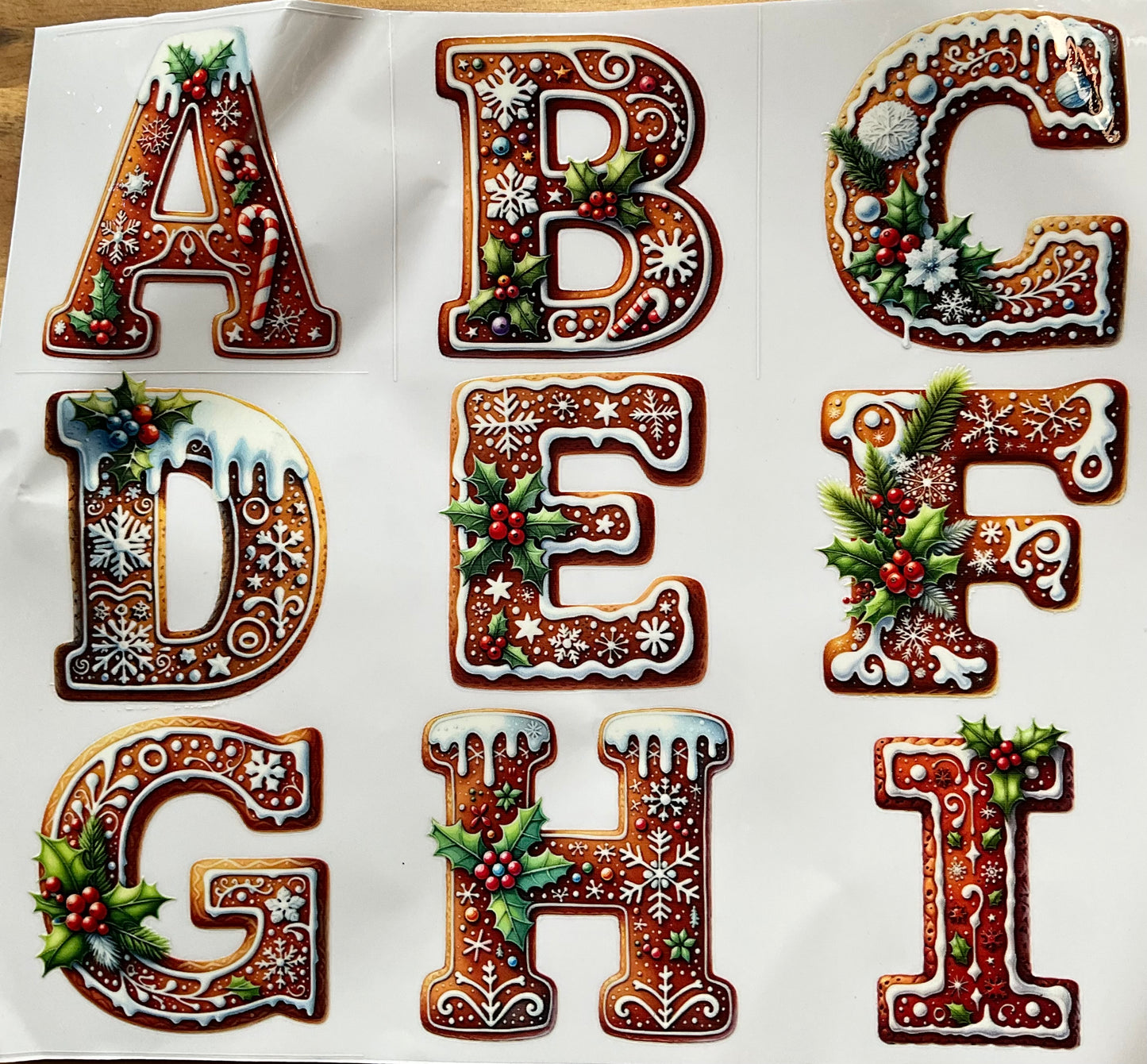 323  Lebkuchen  Alphabet Grösse: ca. 7cm mal 7 cm