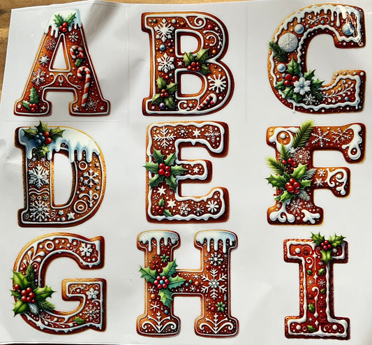 323  Lebkuchen  Alphabet Grösse: ca. 7cm mal 7 cm