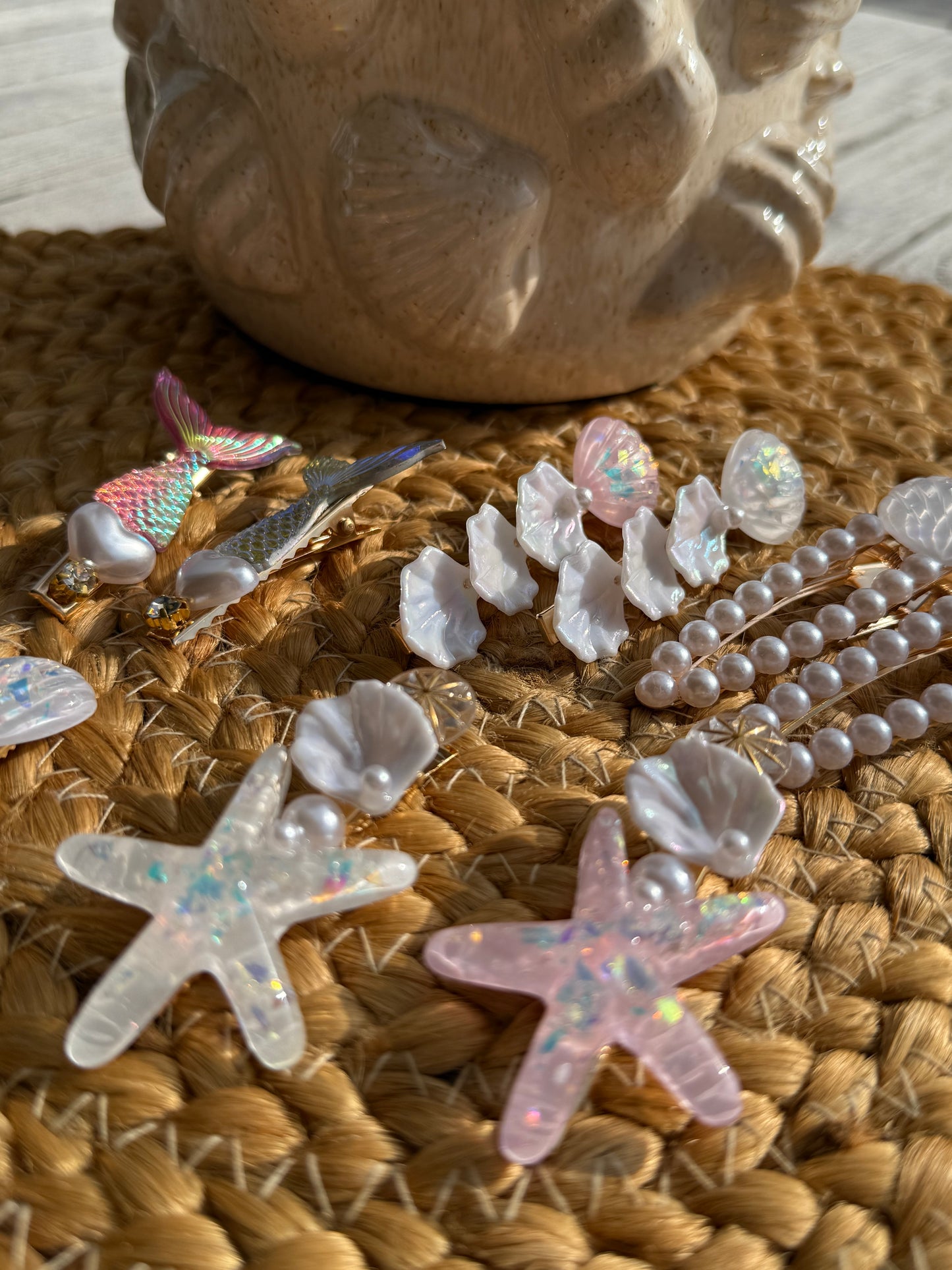 🐚 Kleine maritime Haarspangen – Meerjungfrauen-Vibes für dein Haar
