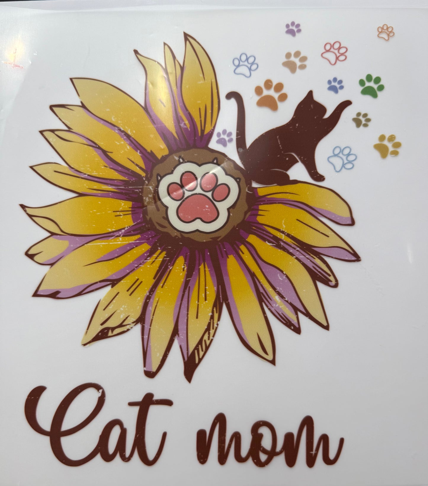 Textil Sticker- cat mom