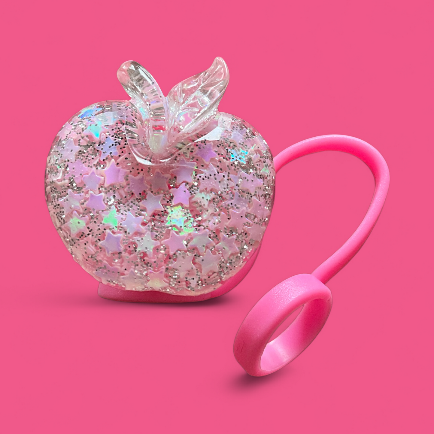 🍓✨ Fruchtig-glitzernde Trinkhalmabdeckungen – Pink Fruit Edition ✨🍍