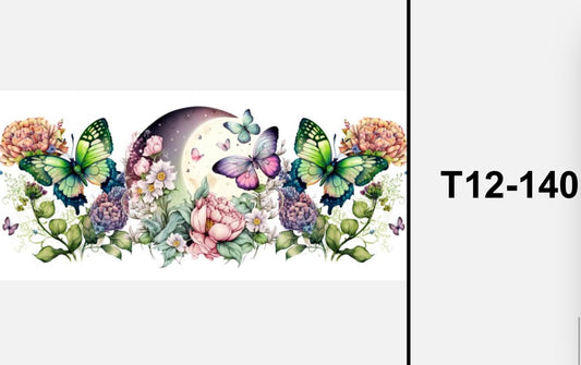 T12-140 butterflies flowers moon