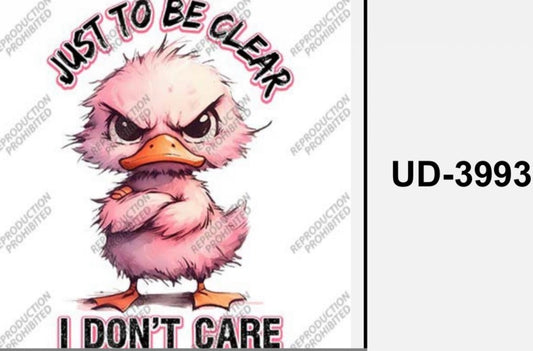 Justness clear I don’t care - Textil Sticker 3993