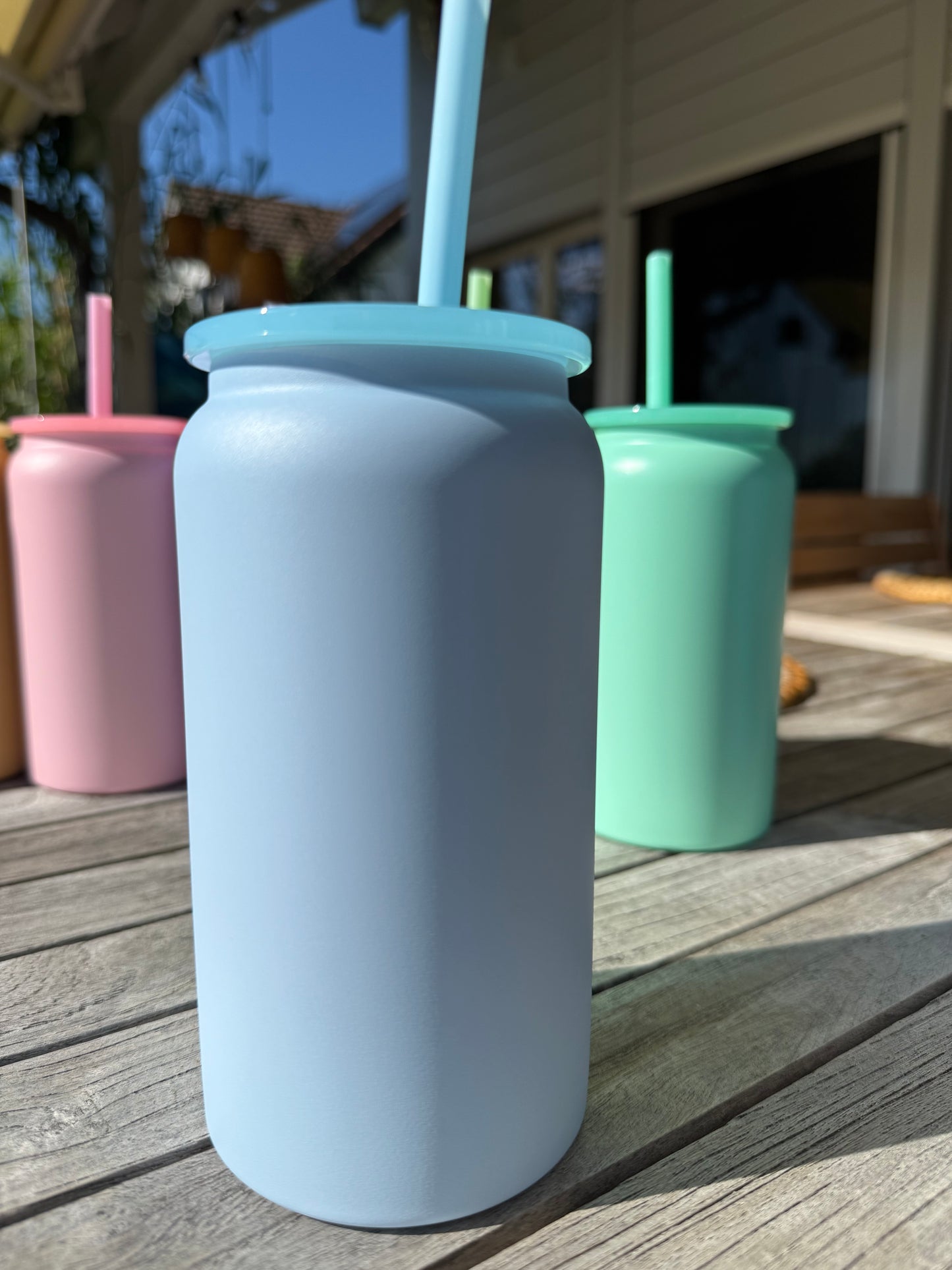 Edelstahl Becher in Wunschfarben (3 Farben) gegossen mit Resin