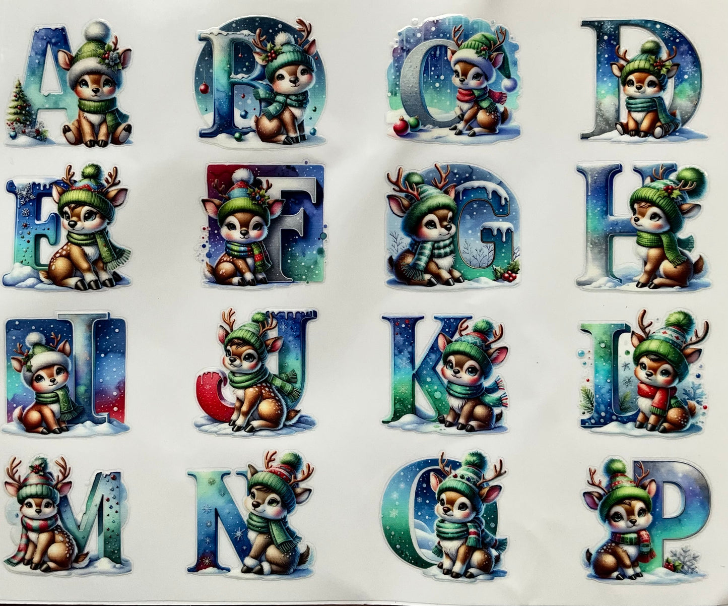 326 Mini Alphabet Rentier  Grösse: ca. 4 cm mal  4 cm