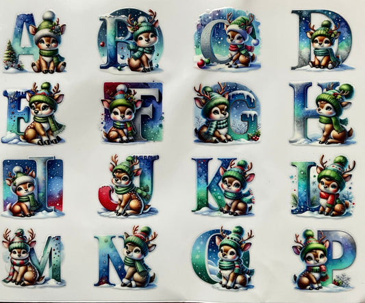 326 Mini Alphabet Rentier  Grösse: ca. 4 cm mal  4 cm