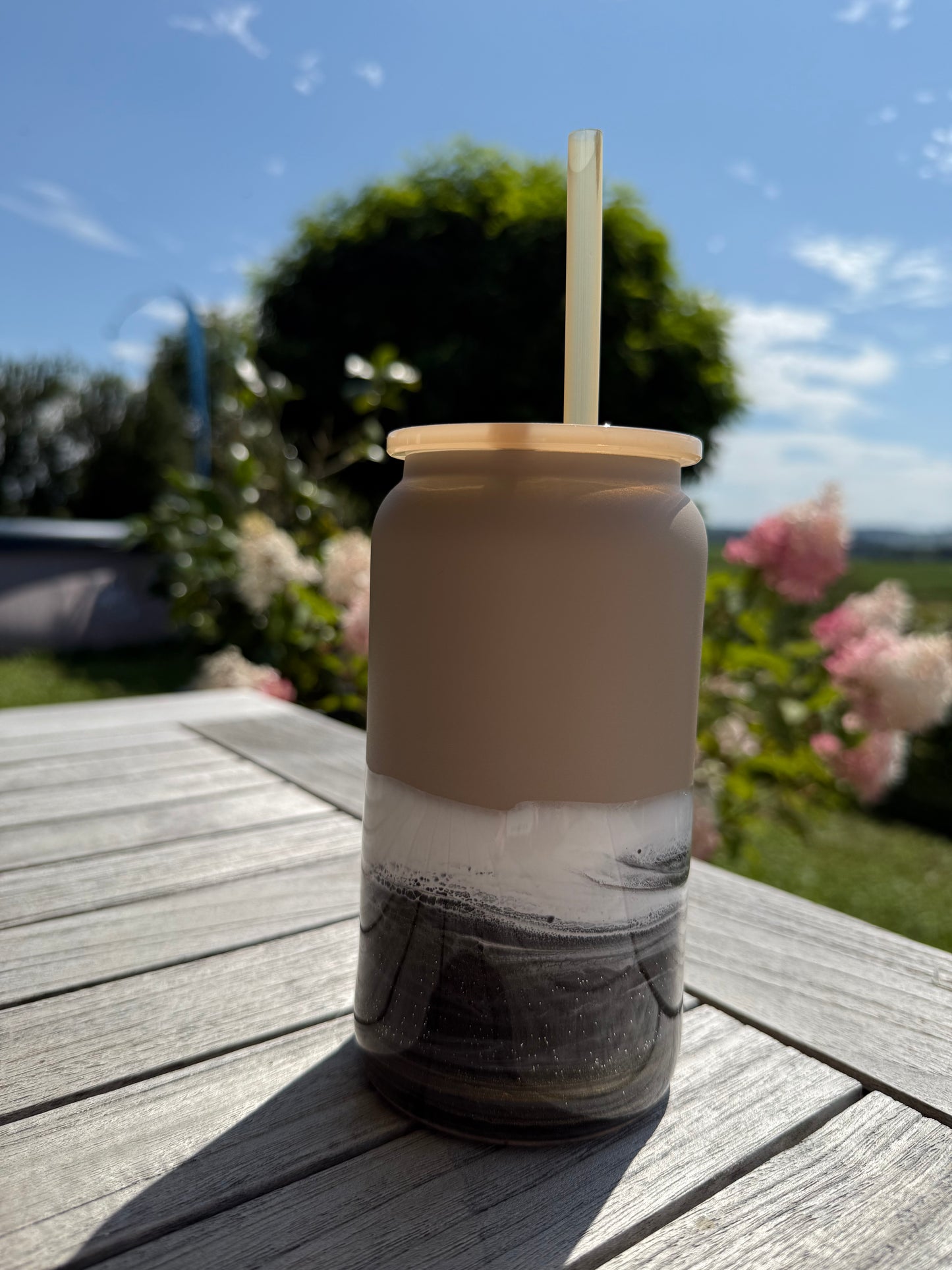 Edelstahl Becher in Wunschfarben (3 Farben) gegossen mit Resin