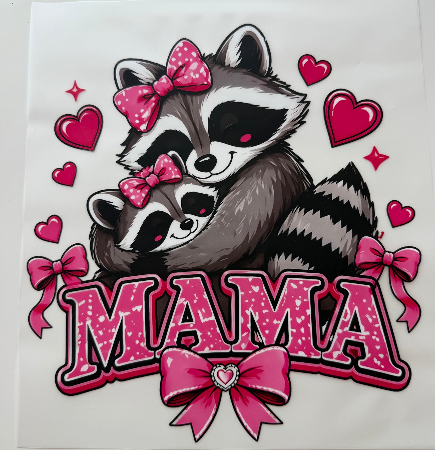 Textil-Sticker Mama Waschbär