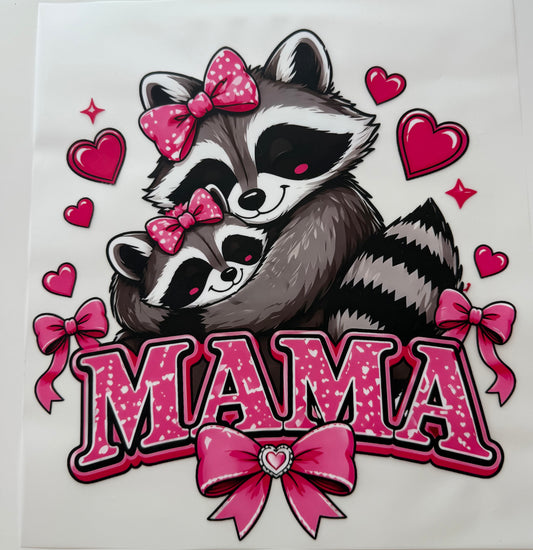 Textil-Sticker Mama Waschbär