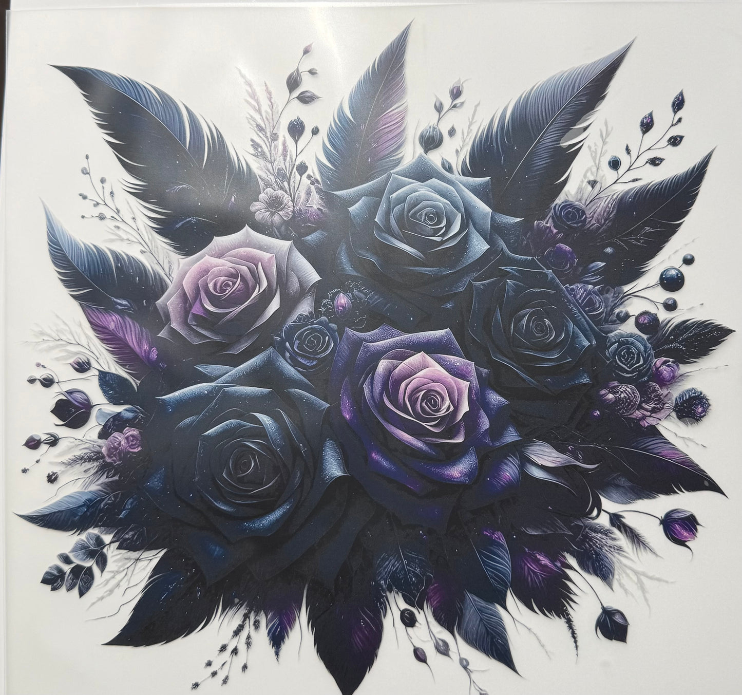 Textil Sticker lila black flower