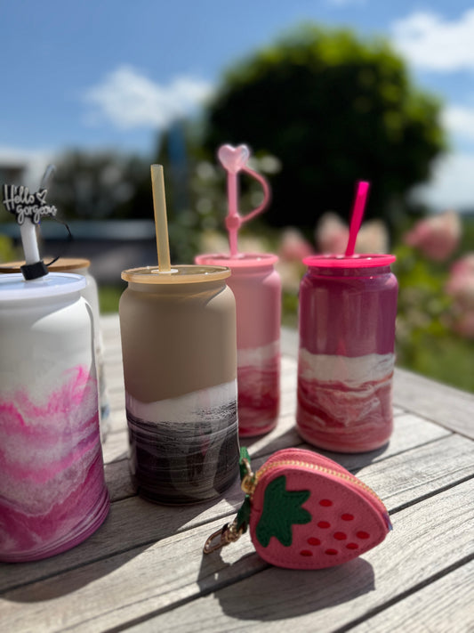 Edelstahl Becher in Wunschfarben (3 Farben) gegossen mit Resin