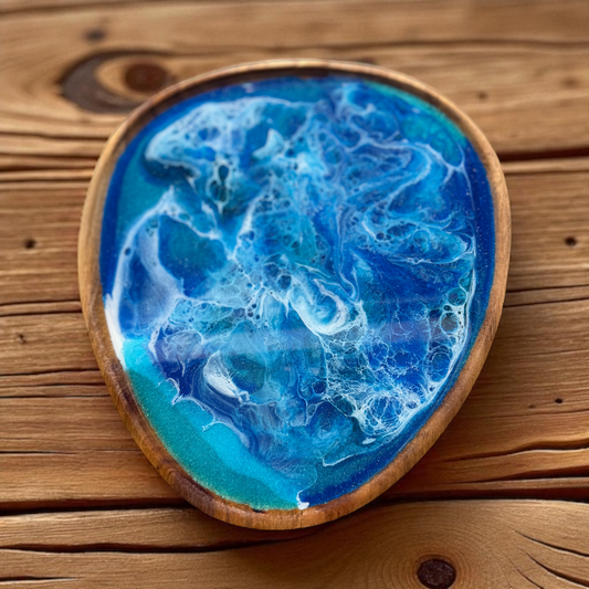 Ocean Art Tellerchen – Akazienholz trifft auf Meereskunst 🌊✨