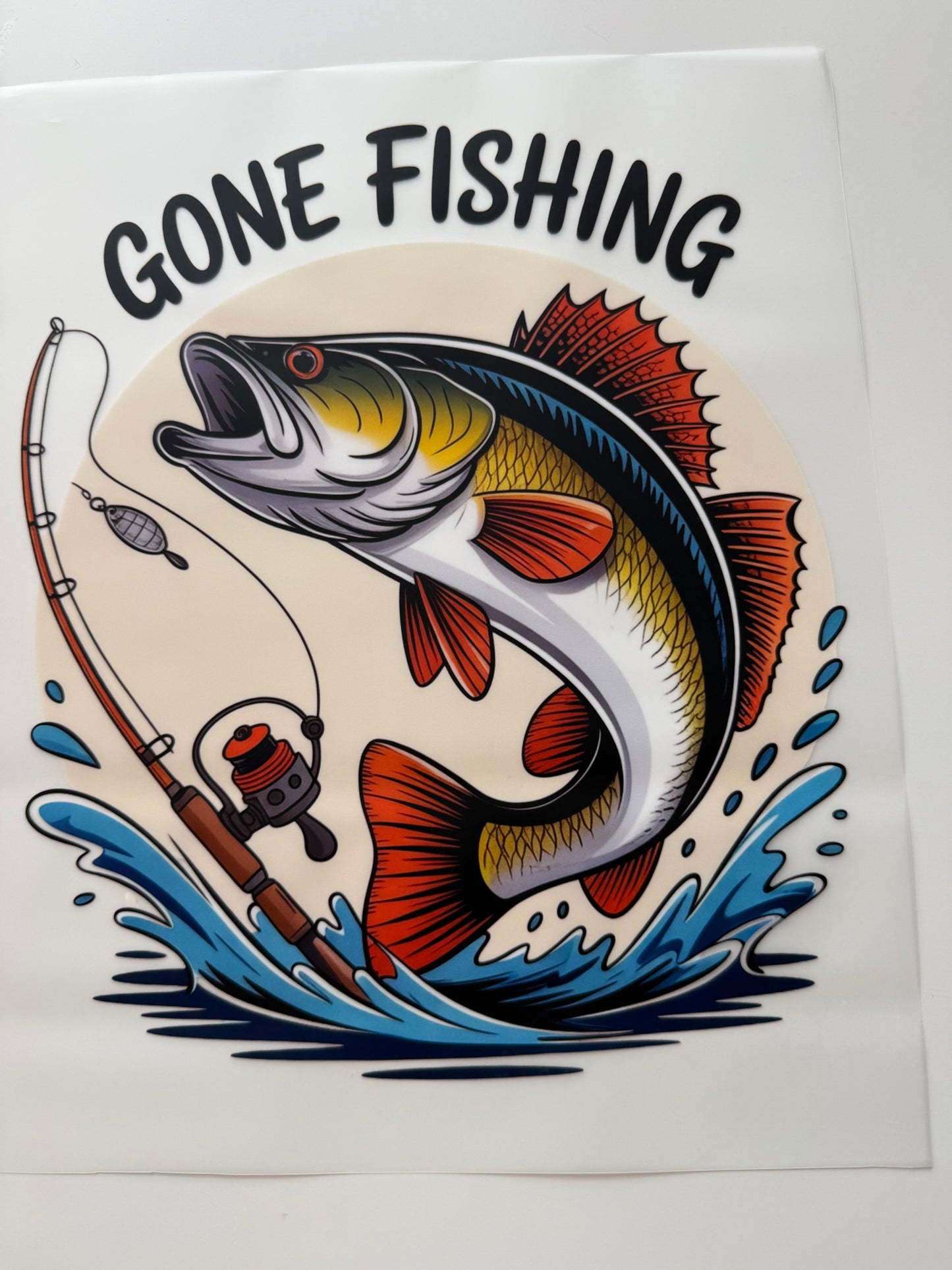 Textil-Sticker Gone fishing