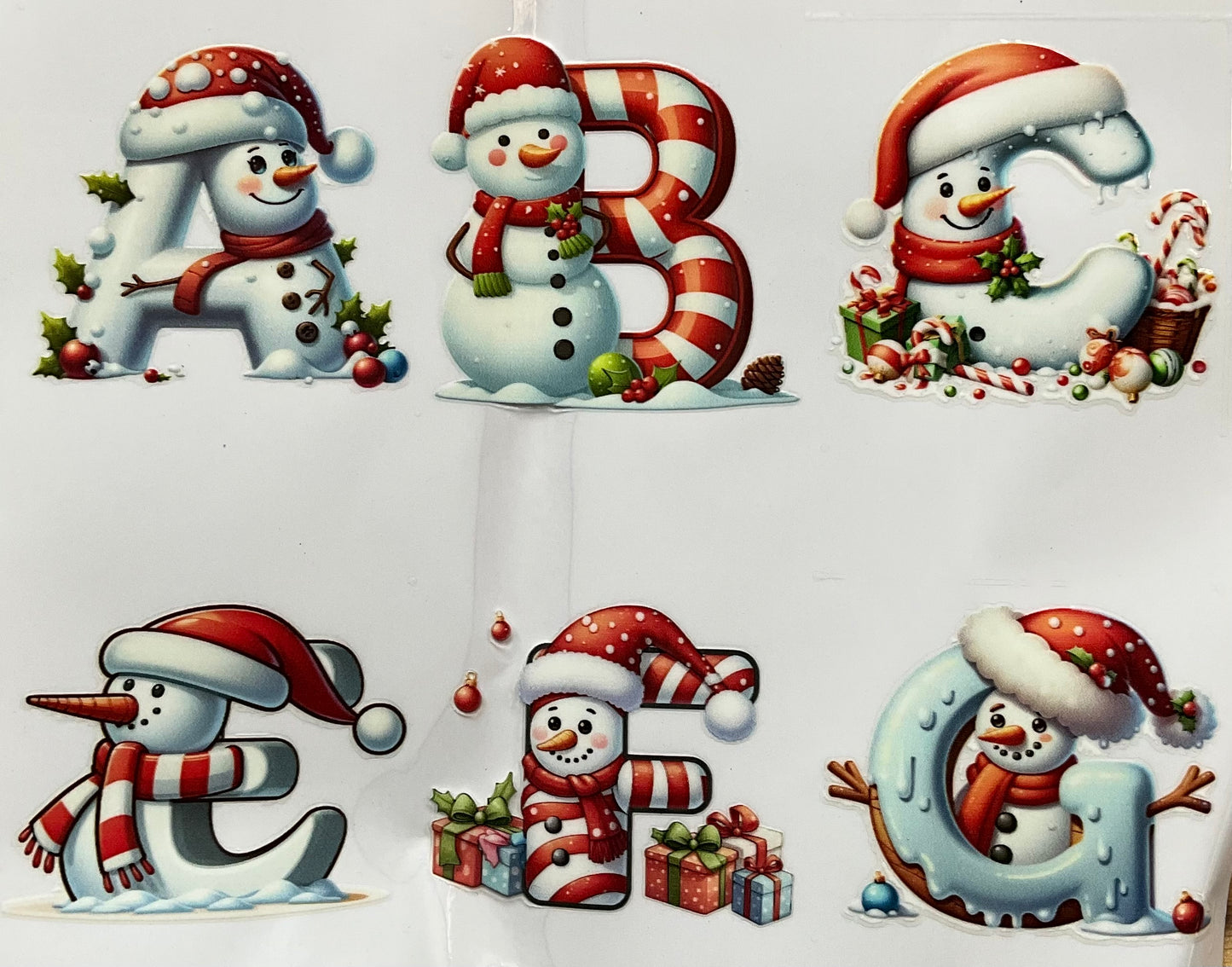 327 Alphabet Schneemann   Grösse: von ca. 6 cm mal  6 cm