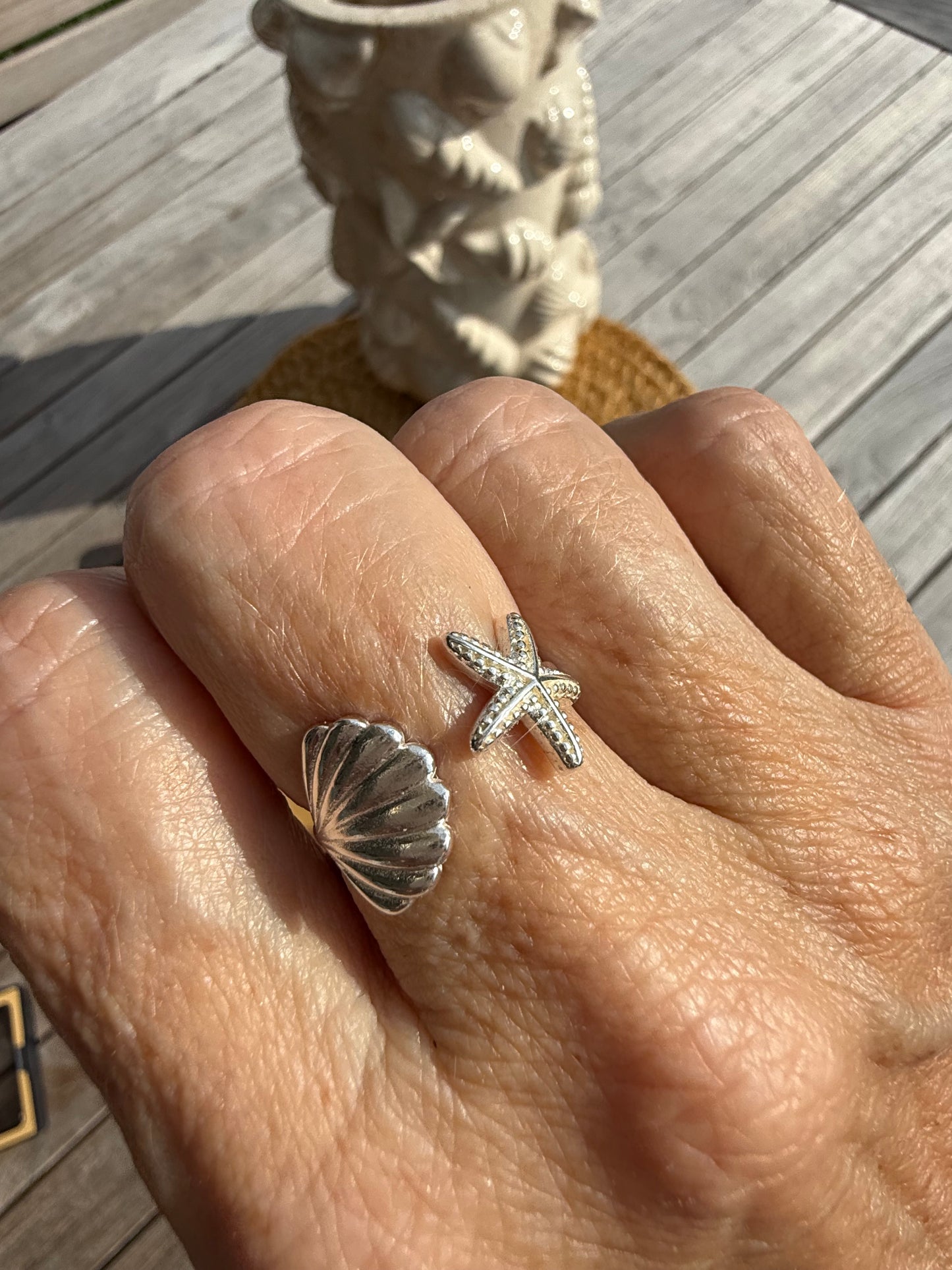 ✨ Ocean Love – Verstellbarer Ring aus 925er Silber ✨