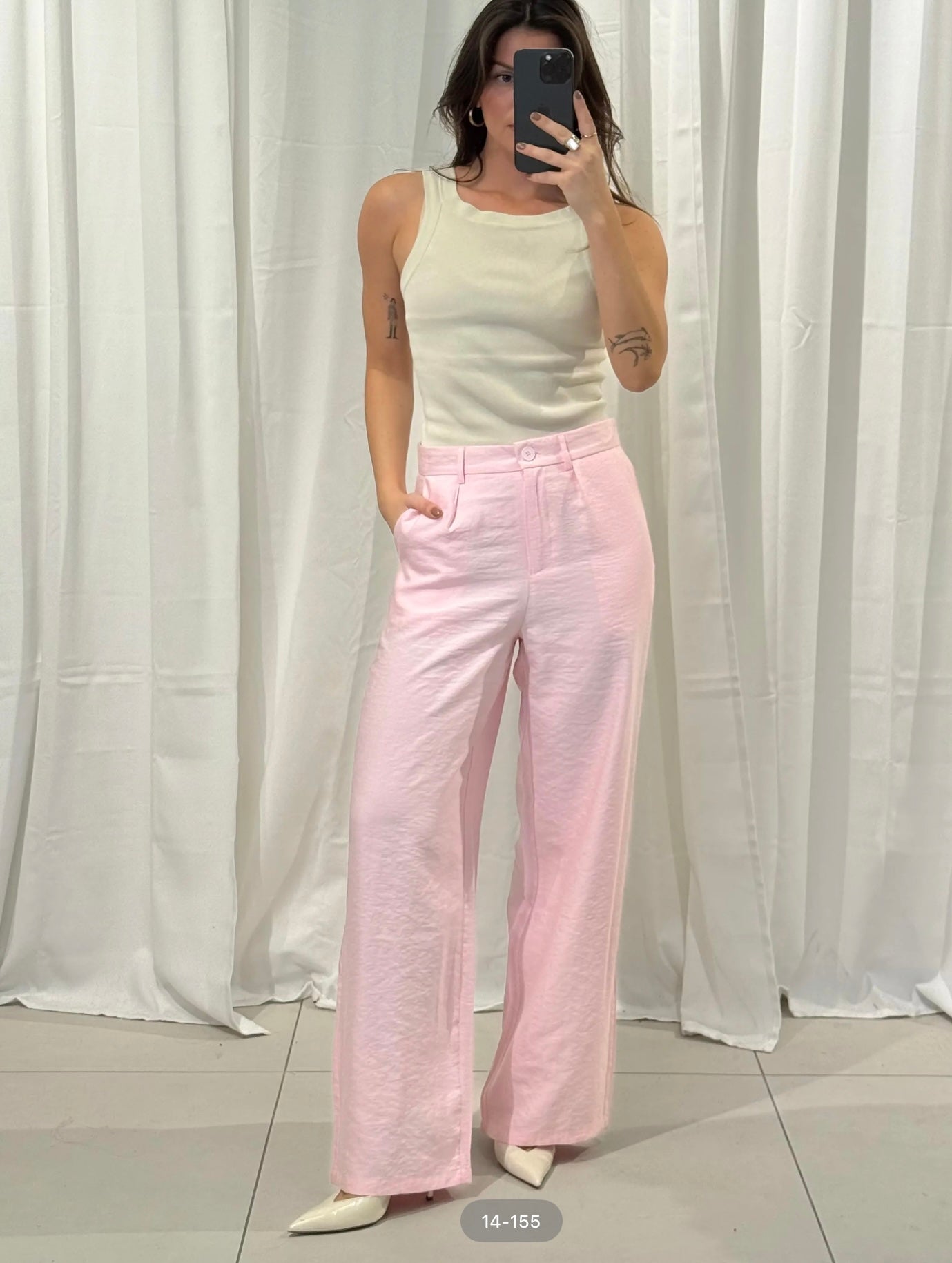 Rosane Viskosehose – locker & feminin