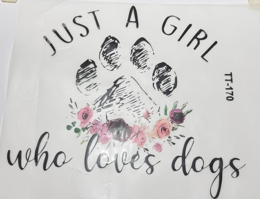 Textil Sticker- just a girl who loves dogs