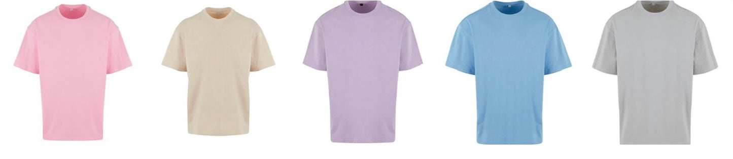 Live T-Shirt Oversized aus Bio-Baumwolle – personalisiert mit Wunsch-Sticker