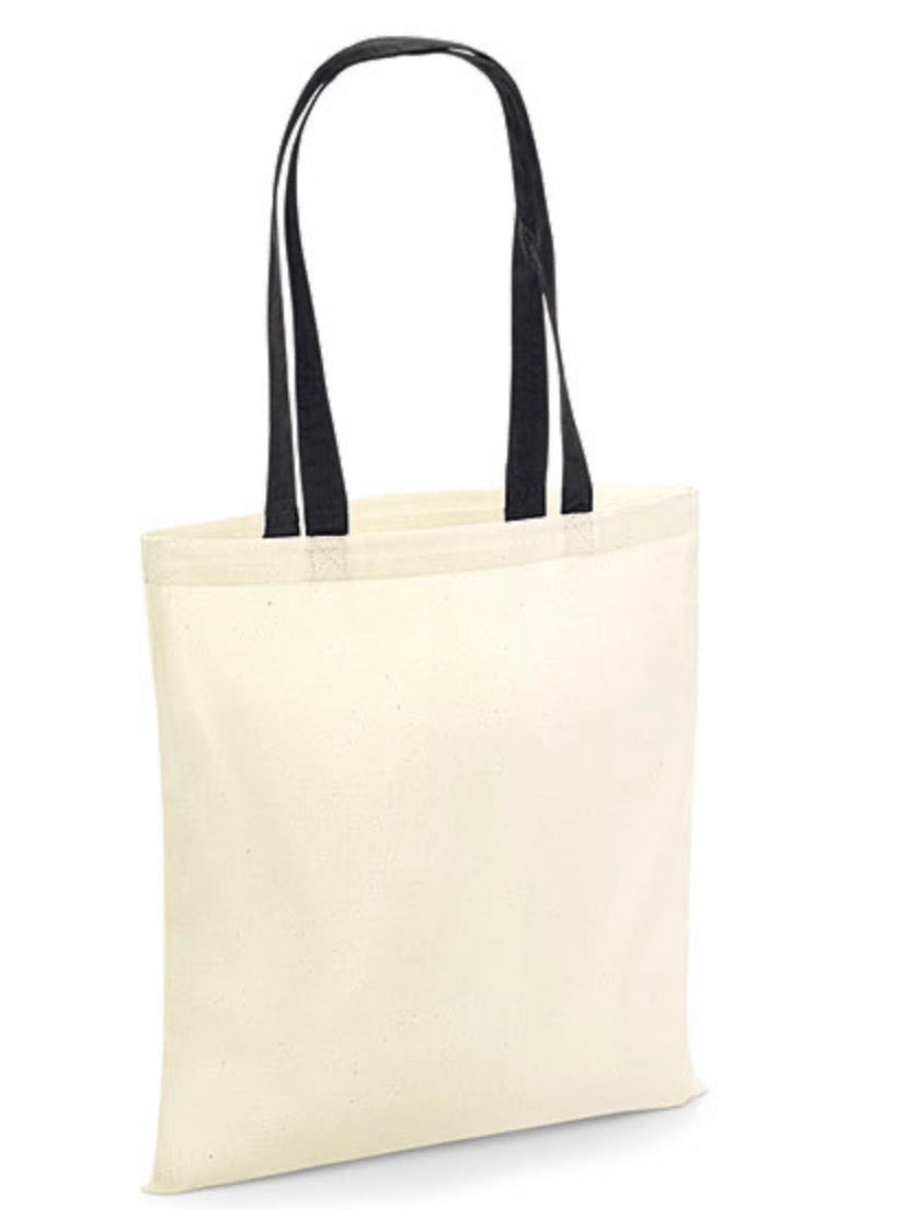 Baumwolltasche mit farbigen Henkeln – für Sticker