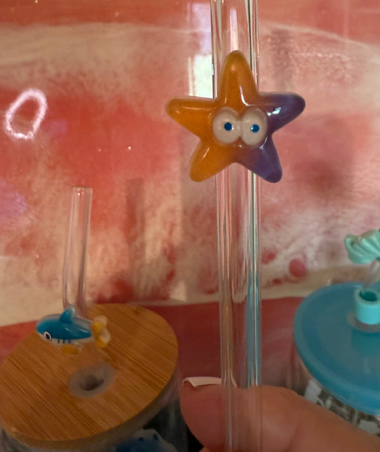 Glasstrohhalme mit Meeres-Freunden – Hai & Seestern 🐬⭐