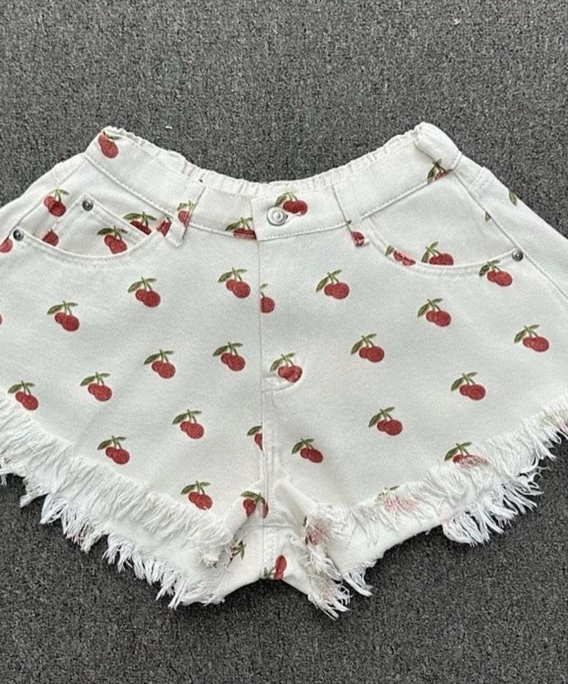 🍒 Cherry Denim Shorts