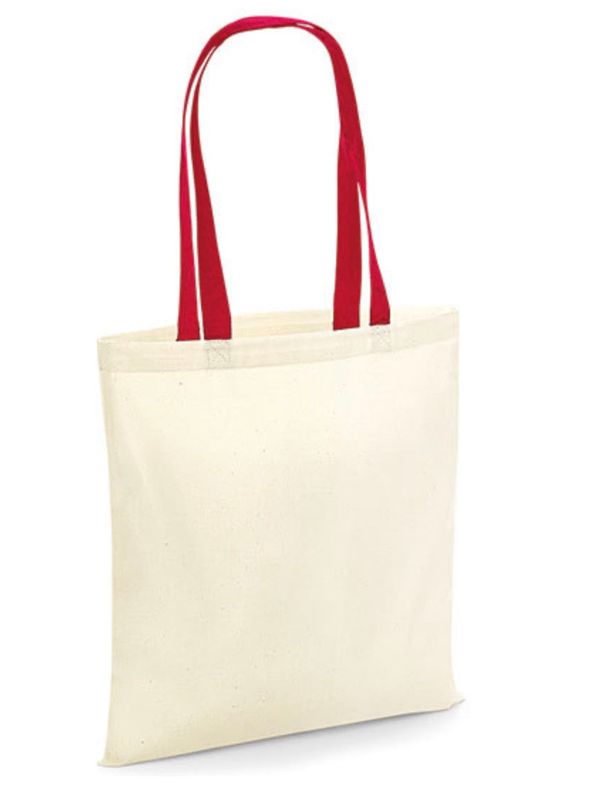 Baumwolltasche mit farbigen Henkeln – für Sticker