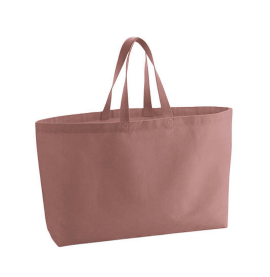 👜 Die Roséfarbene Große – Personalisierte Canvas Tasche