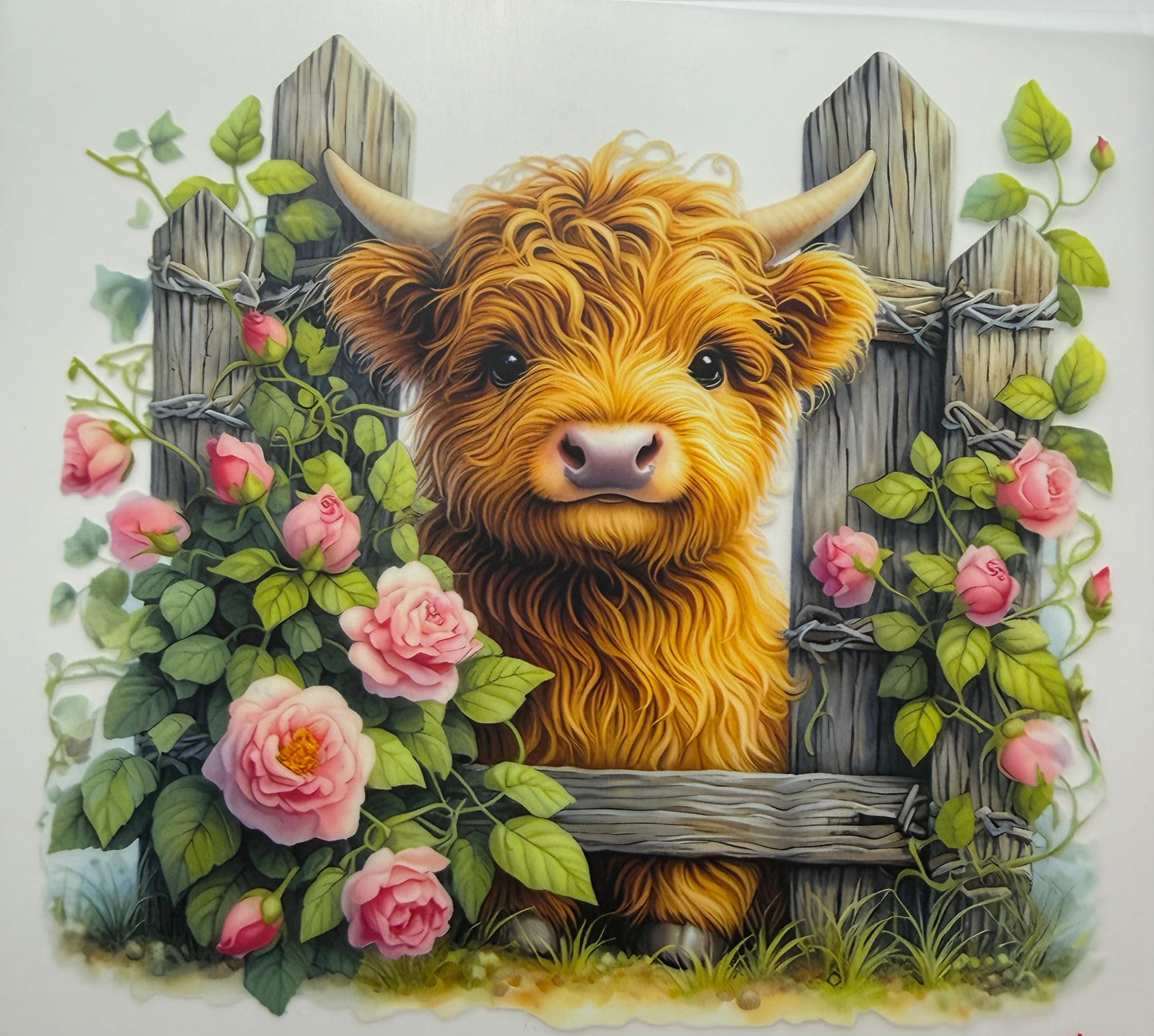 Textil Sticker- cow mit gartentor