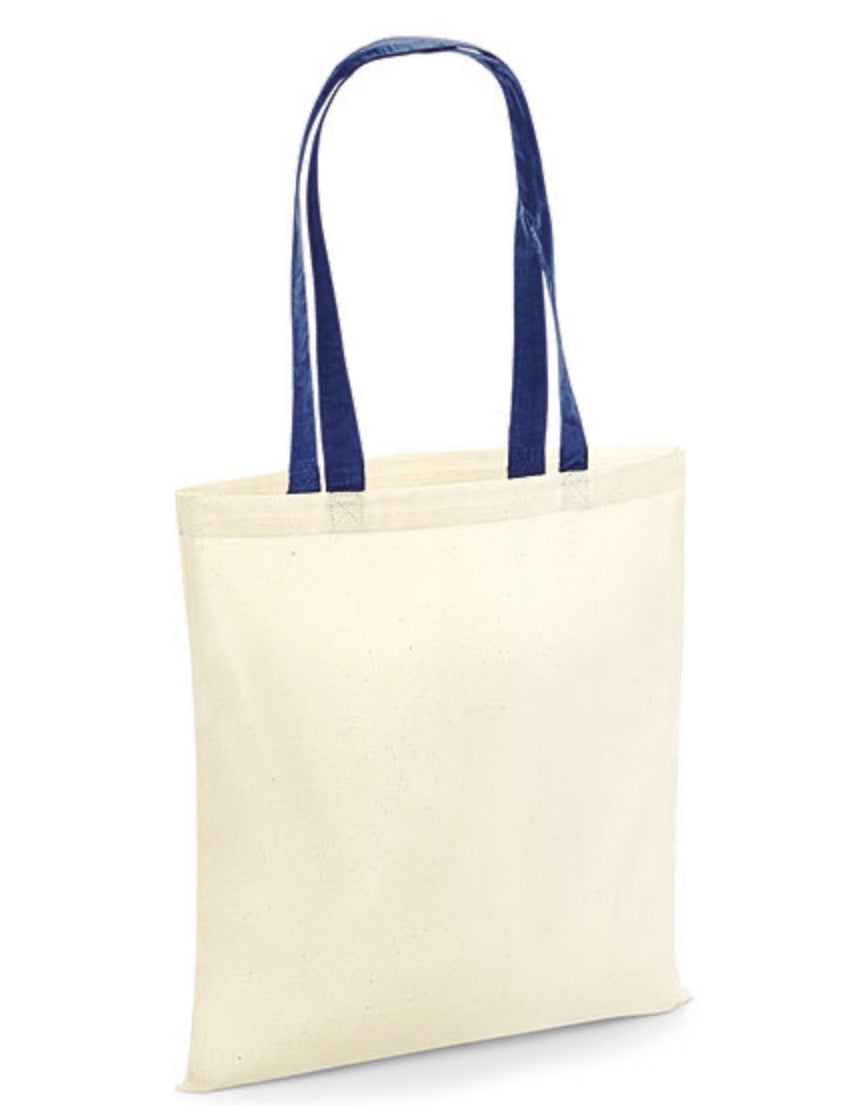 Baumwolltasche mit farbigen Henkeln – für Sticker