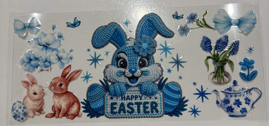 Happy Easter blue bunny