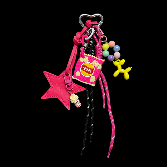 🌟 „Pop Star Snack“ – Taschen- & Schlüsselanhänger (Unikat)