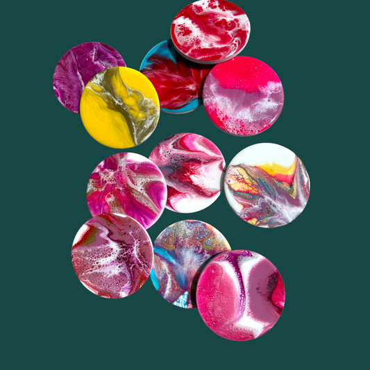 🎨 Keramik - Untersetzer mit Resin in Wunschfarben – individuell & kunstvoll