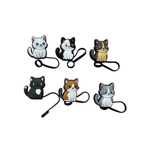 Strohhalm-Abdeckungen – Süße Katzen-Edition 🐱🥤✨