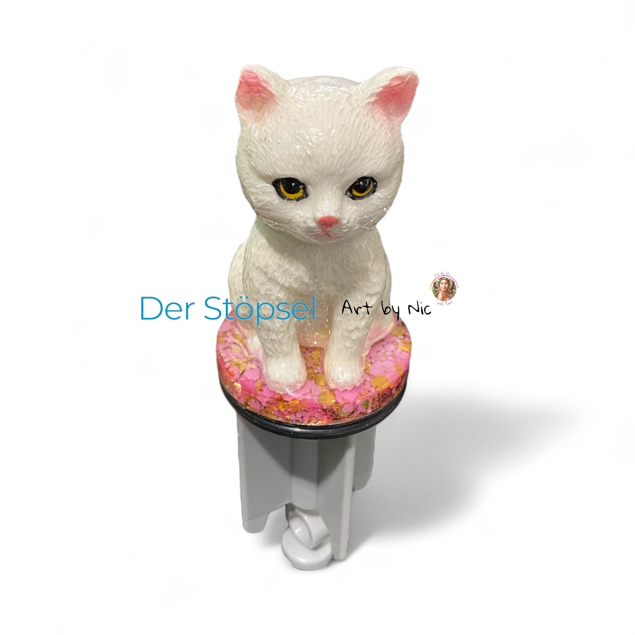 🐾 Der Stöpsel – Art by Nic | Katzen Edition „Weiße Samtpfote“ ✨
