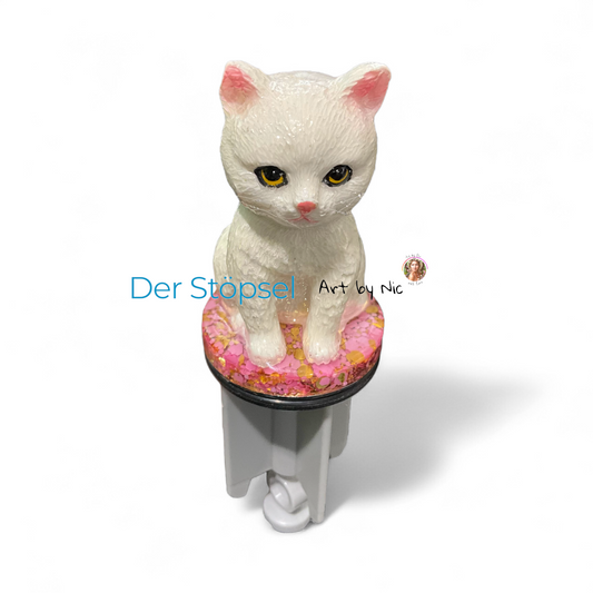 🐾 Der Stöpsel – Art by Nic | Katzen Edition „Weiße Samtpfote“ ✨
