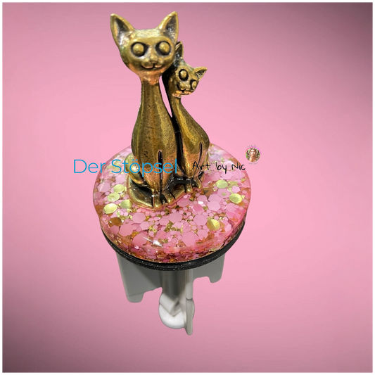 🐱 Der Stöpsel – Art by Nic | Messing Edition „Katzen-Duo“ ✨