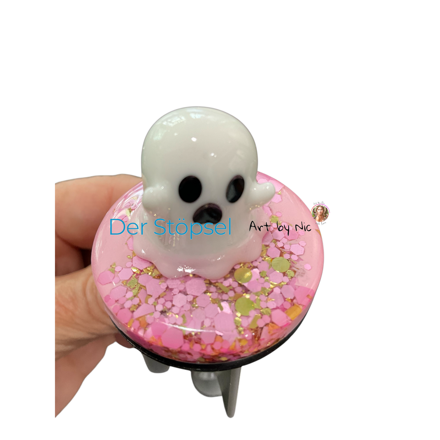 👻 Der Stöpsel – Art by Nic | Halloween Edition „Sweet Pink Ghost“ 🎃