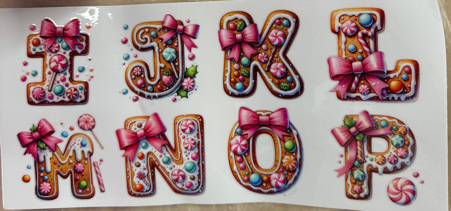 321 Lebkuchen Alphabet Grösse: ca. 5cm mal 5cm