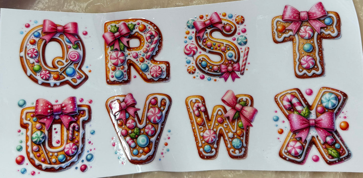 321 Lebkuchen Alphabet Grösse: ca. 5cm mal 5cm