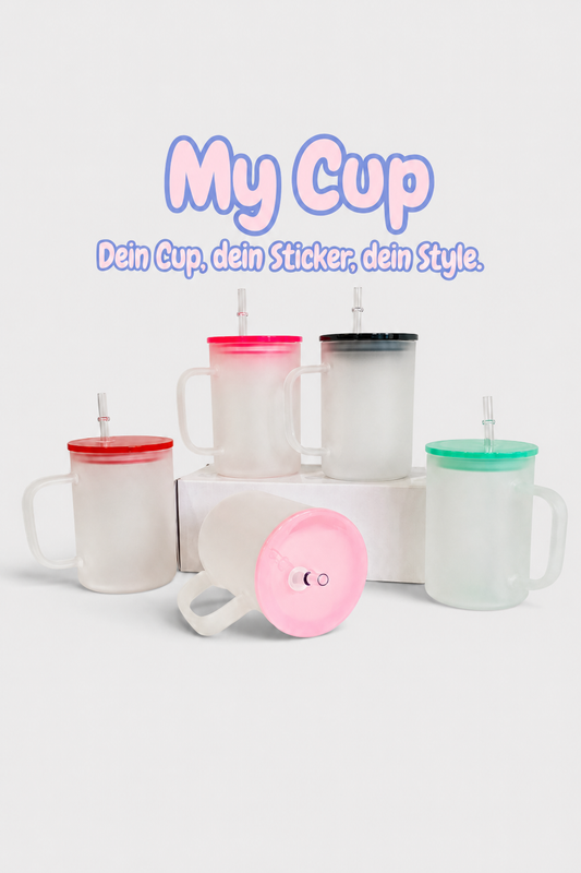 My Cup – Glastasse 500 ml inkl. Wunschsticker