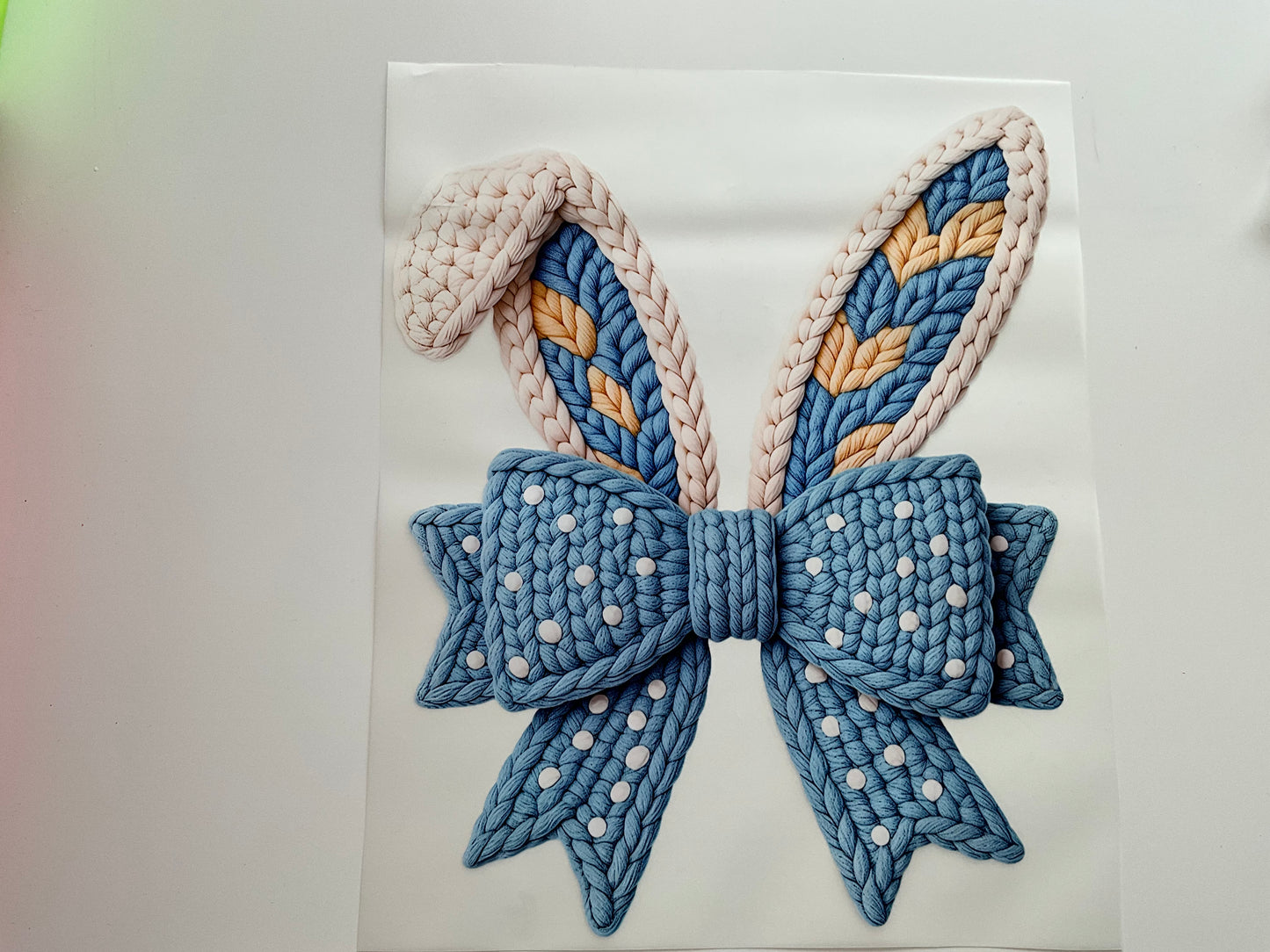 Textil Sticker- Easter bunny ear blue