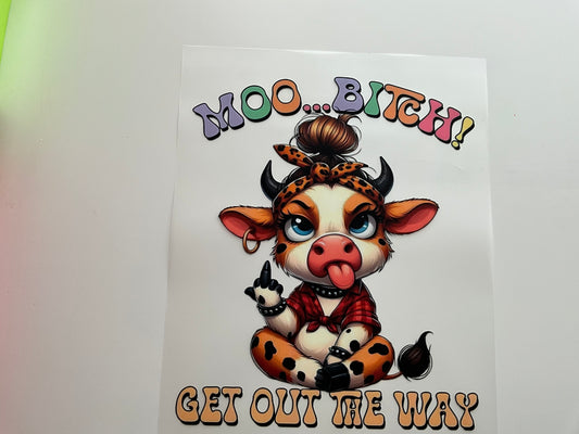 Textil Sticker- moo bitch